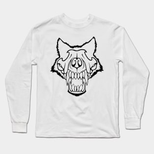 Wolf Skull Black Long Sleeve T-Shirt